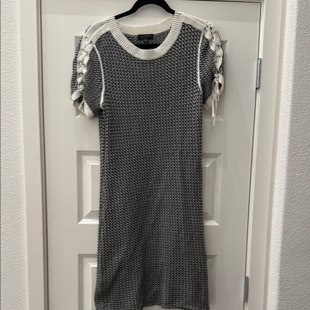 Rag & bone. Gray and White Knit Dress. medium